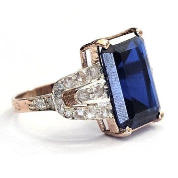 Zonder minimumprijs - Ring - 9 kt. Roségoud, Zilver Spinel -, Nieuw