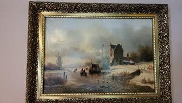 Fr.Lodewijk van Gulik(1841-1899) - Winter landscape with