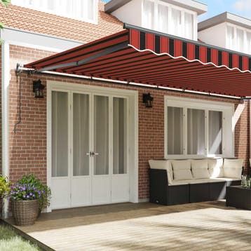 vidaXL Uitschuifbare luifel Oranje en bruin 600 × 300 cm, Verzenden, Nieuw