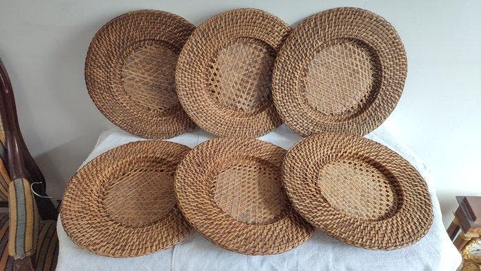 Flamant - Onderbord (6) - Rattan, Bamboe, canework,, Antiquités & Art, Antiquités | Meubles | Tables