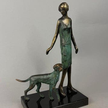 J. Zak - My Lady with her dog, Antiek en Kunst