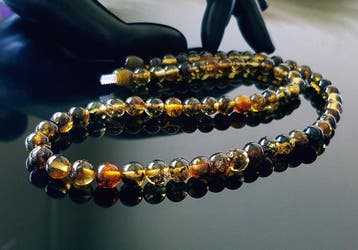 Amber Vrouwen Mannen Unisex Groene Baltische Amber Ketting -