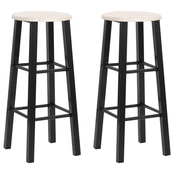 vidaXL Barkrukken 2 st MDF zwart, Maison & Meubles, Tabourets de bar, Envoi