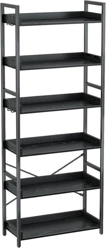 Boekenkast - Boekenrek - Wandkast - 30x60x175 cm - Zwart - R, Verzenden, Nieuw