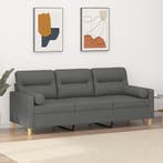 vidaXL Driezitsbank met sierkussens 180 cm stof donkergrijs, Verzenden, Nieuw