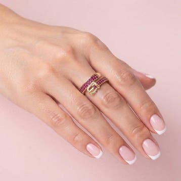 Zonder minimumprijs - Ring 18-karaats goudlaag, Zilver, Nieuw