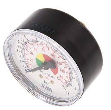 Manomètre 63mm 0 - 12 Bar R 1/4, Verzenden
