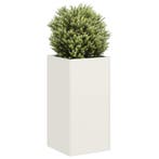 vidaXL Plantenbak 40x40x80 cm koudgewalst staal wit, Verzenden