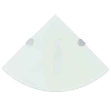 vidaXL Hoekschappen 2 st met chromen dragers 25x25 cm glas, Verzenden