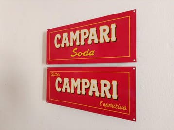 Davide Campari Spa Milano - Reclamebord (2) - 1960 - IJzer