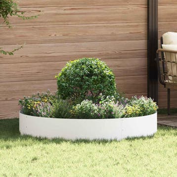 vidaXL Plantenring Wit 120 x 120 x 20 cm Koudgewalst staal, Tuin en Terras, Verzenden, Nieuw