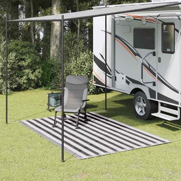 vidaXL Tenttapijt 250x200 cm antracietkleurig en wit, Verzenden, Nieuw