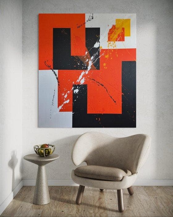 Eren - Structural Rhythm- XXL, Antiek en Kunst, Kunst | Schilderijen | Modern