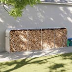 vidaXL Haardhoutopslag 300x45x100 cm gegalvaniseerd staal, Verzenden