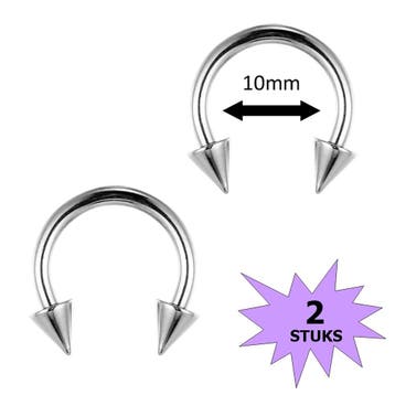 Fako Bijoux - Circular Barbell Piercing - Hoefijzer Spike -, Verzenden