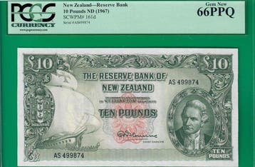 Nieuw-Zeeland. - 10 pounds ND(1967) - Pick 161d (Zonder