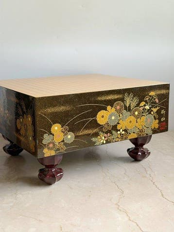 Tafel - Goud, Hout, Gouden maki-e tafel Goban GO-bordspel