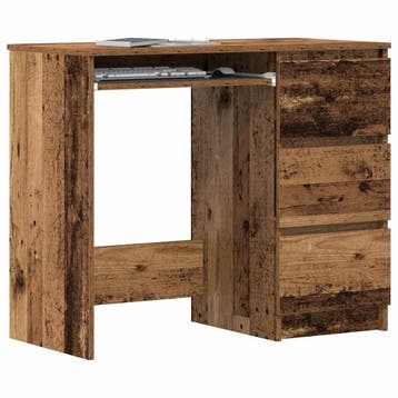 vidaXL Bureau 90x45x76 cm bewerkt hout oud houtkleurig, Verzenden