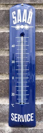 Emaille thermometer Saab service, Verzamelen, Verzenden, Nieuw