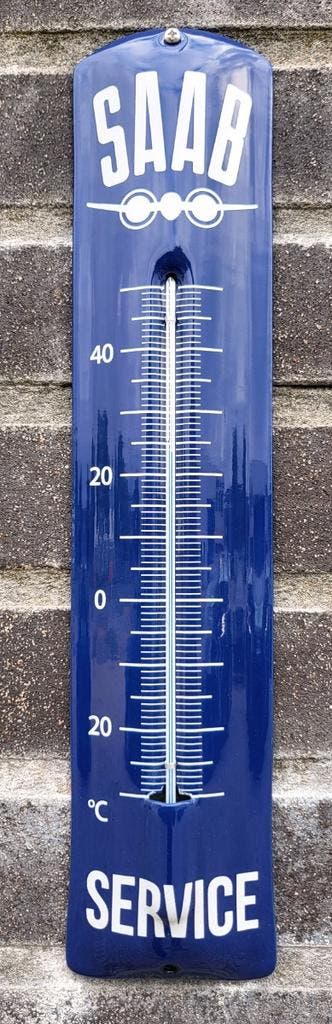 Emaille thermometer Saab service, Verzamelen, Verzenden, Nieuw