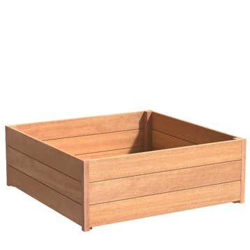 Hardhouten plantenbak Sevilla 120x120x43,5cm - Met bodem, Tuin en Terras, Bloembakken en Plantenbakken, 100 cm of meer, Vierkant