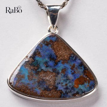 Prachtige natuurlijke Boulder-Opal hanger – 925 zilver, uit