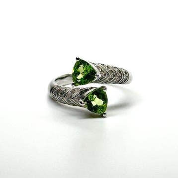 Zonder minimumprijs - Ring 925 Zilver met Natuurlijk Olivijn