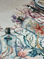 Tafelkleed met kustthema voor grote tafels, mediterrane