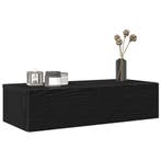 vidaXL Wandschap met lades 60x26,5x15 cm bewerkt hout zwart, Verzenden, Nieuw