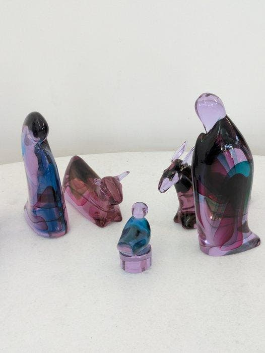 Attr. Cenedese - Sculpture, Presepe - 36 cm - Verre de, Antiquités & Art, Antiquités | Verre & Cristal