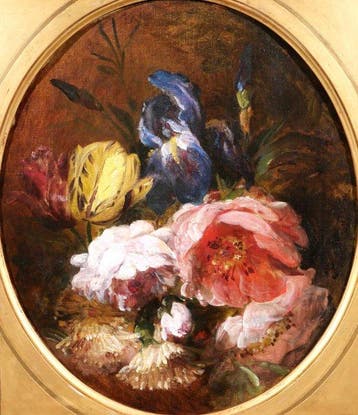 Philippe Rousseau (1816-1887) - Spring flowers, irises,
