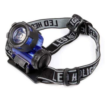 Hoofdlamp 1 LED's Zwart Elastische Hoofdband, Verzenden, Nieuw