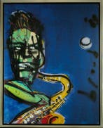 Herman Brood | Giclée: Sax | Afmeting: 100cm x 125cm, Antiek en Kunst, Kunst | Litho's en Zeefdrukken, Ophalen of Verzenden