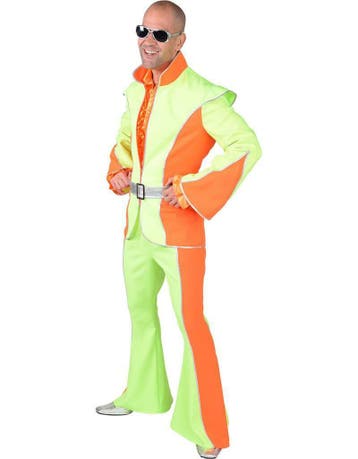 Disco mannen pak fluo, Hobby & Loisirs créatifs, Articles de fête, Ophalen of Verzenden