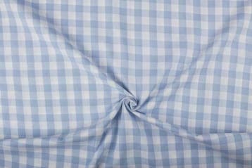 Ruitjesstof blauw wit geruit - 18mm geruit, Ophalen of Verzenden