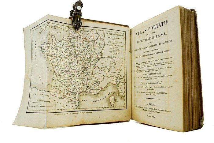 Xavier Girard / Roger lAiné - Atlas portatif et complet du, Antiek en Kunst, Antiek | Boeken en Manuscripten