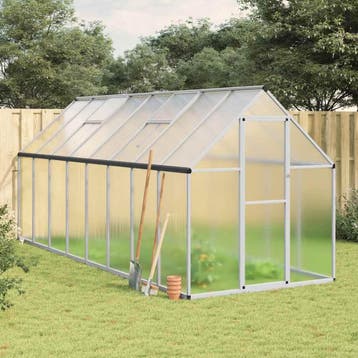 vidaXL Tuinkas met basisframe 445x169x195 cm aluminium, Verzenden