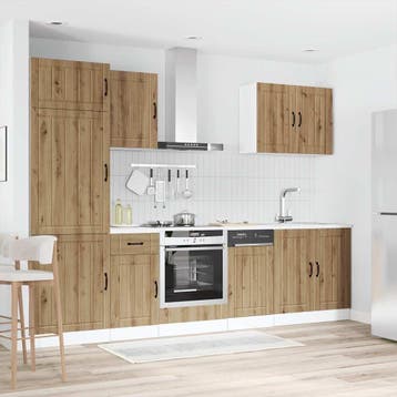 vidaXL 7-delige Keukenkastenset Lucca bewerkt hout, Verzenden, Nieuw