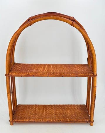 Stellingkast - Boho - rotan - Italiaans ontwerp, Antiek en Kunst