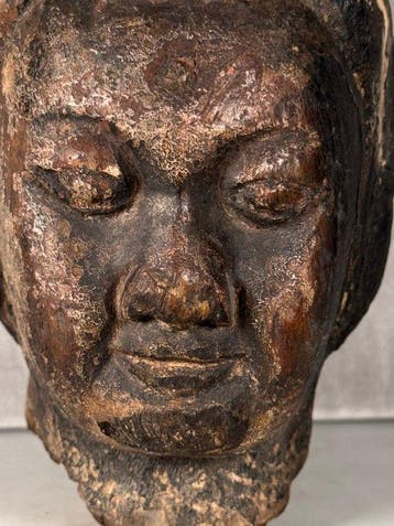Figure - Chinese hard wood head - Bois - Chine - Dynastie