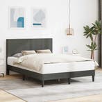 vidaXL Bedframe met hoofdeinde Donkergrijs 140 x 200 cm, Huis en Inrichting, Slaapkamer | Bedden, Verzenden, Nieuw
