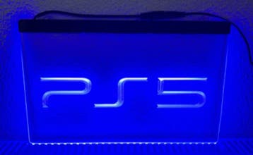 PS5 PS 5 neon bord lamp LED verlichting reclame lichtbak *bl, Huis en Inrichting, Verzenden, Nieuw