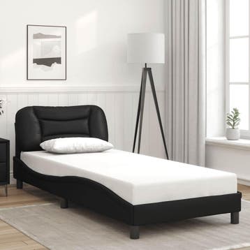 vidaXL Bedframe zonder matras Hvar kunstleer zwart 90x190, Verzenden