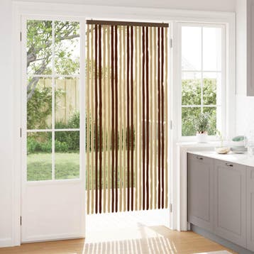 vidaXL Insecten Gordijn Chenille Bruin en Beige 90 x 200 cm, Verzenden, Nieuw