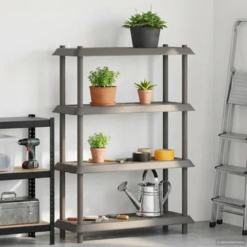 vidaXL Plankenunit 4-laags 100 x 40 x 136,5 cm PP Lichtgrijs, Verzenden