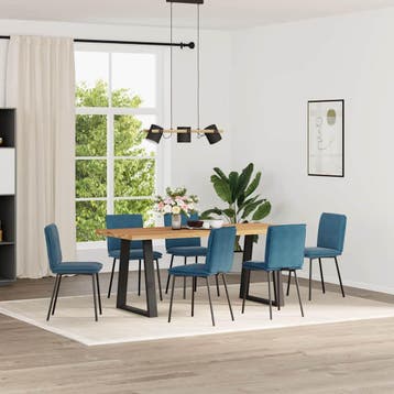 vidaXL Eetkamerstoelen 6 st fluweel blauw, Verzenden, Nieuw