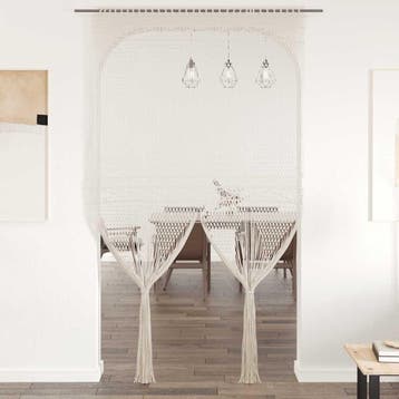 vidaXL Gordijn macramé 140x240 cm katoen, Verzenden, Nieuw