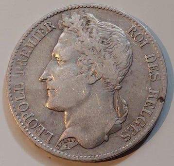 België. Leopold I. 5 Frank 1849 (Zonder minimumprijs)