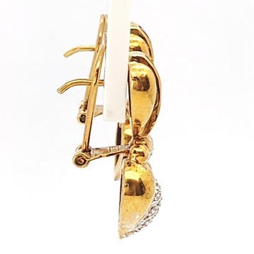 Oorbellen - 18 karaat Geel goud, Witgoud - 0.50ct. tw.