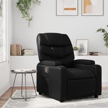 vidaXL Relaxfauteuil Zwart Kunstleer, Verzenden